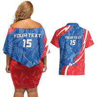 Custom Slovakia Football Couples Matching Off Shoulder Short Dress and Hawaiian Shirt Come On Sokoli - Wonder Print Shop