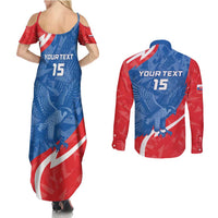 Custom Slovakia Football Couples Matching Summer Maxi Dress and Long Sleeve Button Shirt Come On Sokoli - Wonder Print Shop
