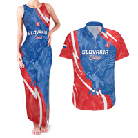 Custom Slovakia Football Couples Matching Tank Maxi Dress and Hawaiian Shirt Come On Sokoli - Wonder Print Shop
