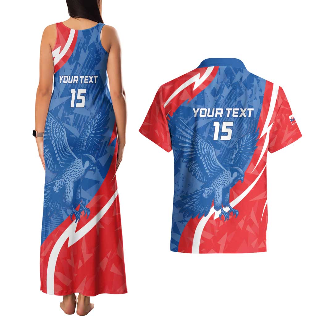 Custom Slovakia Football Couples Matching Tank Maxi Dress and Hawaiian Shirt Come On Sokoli - Wonder Print Shop