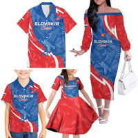 Custom Slovakia Football Family Matching Off The Shoulder Long Sleeve Dress and Hawaiian Shirt Come On Sokoli - Wonder Print Shop