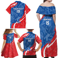 Custom Slovakia Football Family Matching Off Shoulder Maxi Dress and Hawaiian Shirt Come On Sokoli - Wonder Print Shop