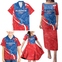 Custom Slovakia Football Family Matching Puletasi and Hawaiian Shirt Come On Sokoli - Wonder Print Shop