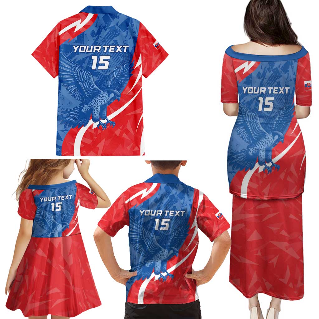 Custom Slovakia Football Family Matching Puletasi and Hawaiian Shirt Come On Sokoli - Wonder Print Shop