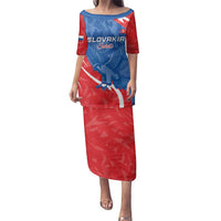 Custom Slovakia Football Family Matching Puletasi and Hawaiian Shirt Come On Sokoli - Wonder Print Shop