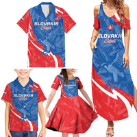 Custom Slovakia Football Family Matching Summer Maxi Dress and Hawaiian Shirt Come On Sokoli - Wonder Print Shop