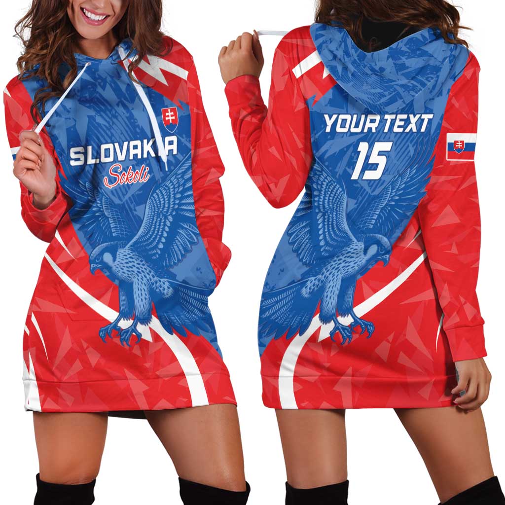 Custom Slovakia Football Hoodie Dress Come On Sokoli - Wonder Print Shop
