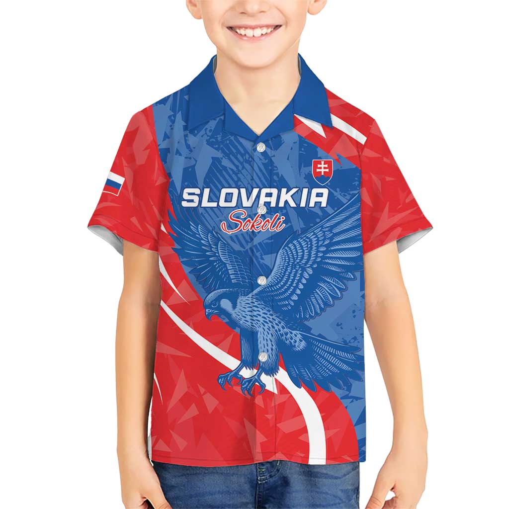 Custom Slovakia Football Kid Hawaiian Shirt Come On Sokoli - Wonder Print Shop