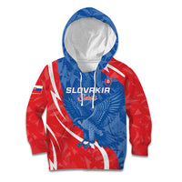 Custom Slovakia Football Kid Hoodie Come On Sokoli - Wonder Print Shop