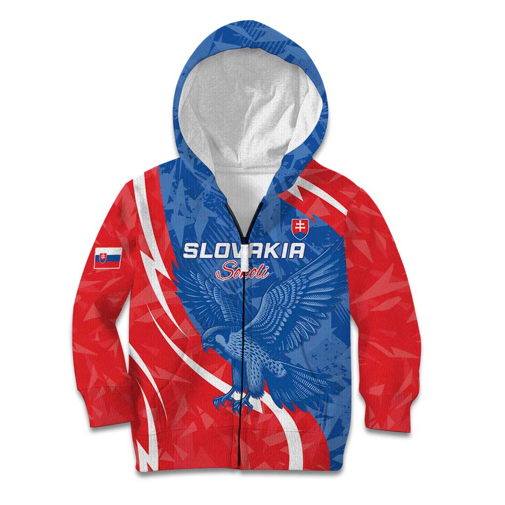 Custom Slovakia Football Kid Hoodie Come On Sokoli - Wonder Print Shop