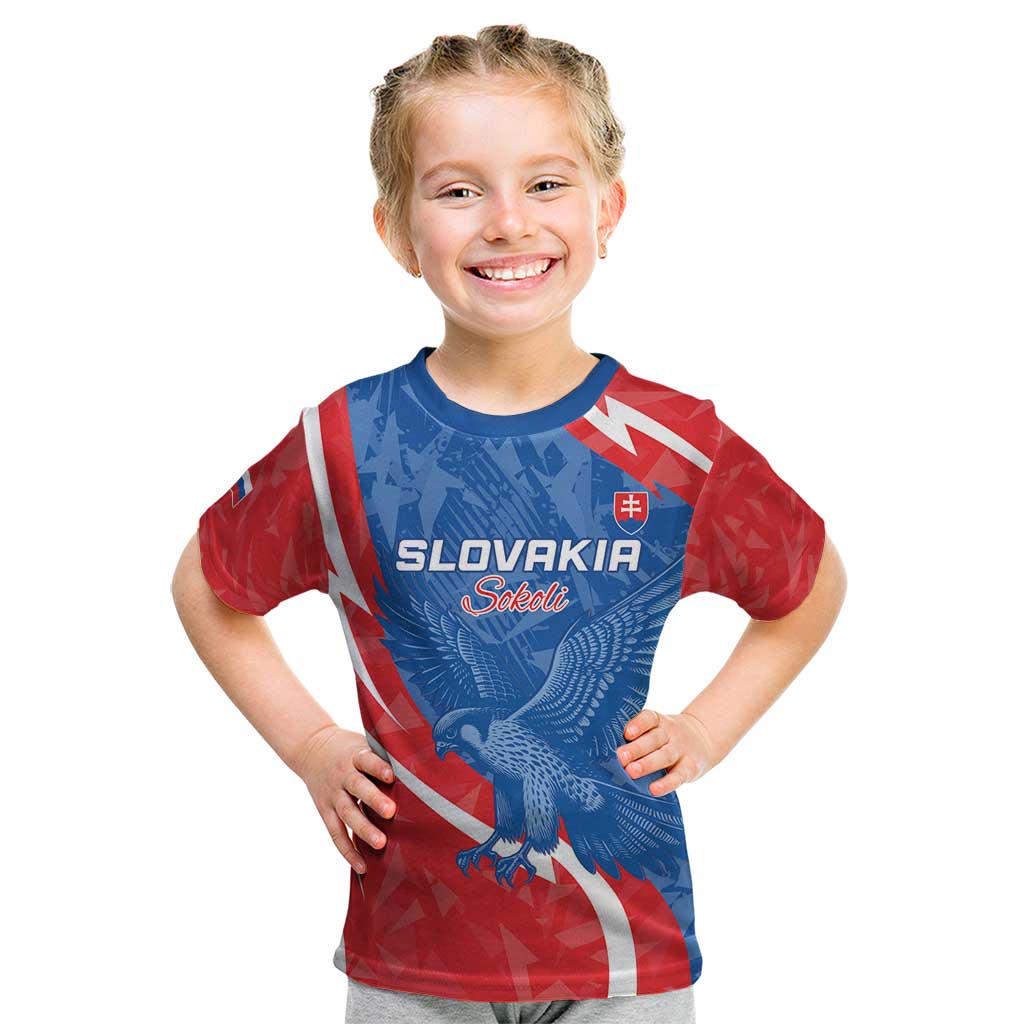 Custom Slovakia Football Kid T Shirt Come On Sokoli - Wonder Print Shop