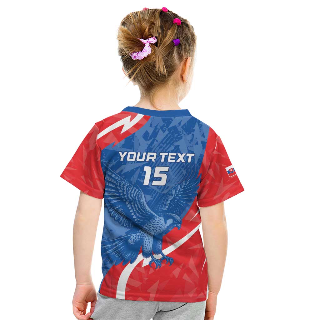 Custom Slovakia Football Kid T Shirt Come On Sokoli - Wonder Print Shop