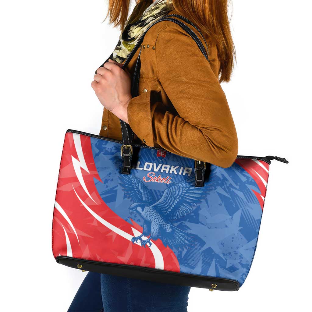 Slovakia Football Leather Tote Bag Come On Sokoli - Wonder Print Shop