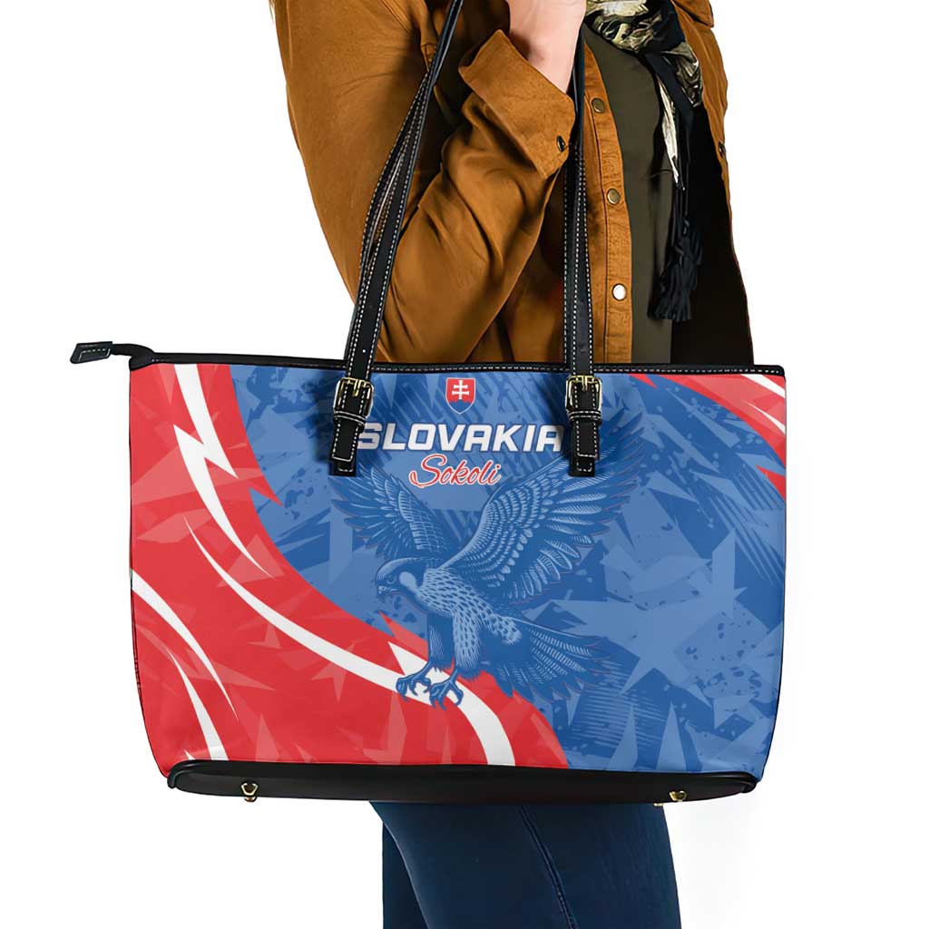 Slovakia Football Leather Tote Bag Come On Sokoli - Wonder Print Shop