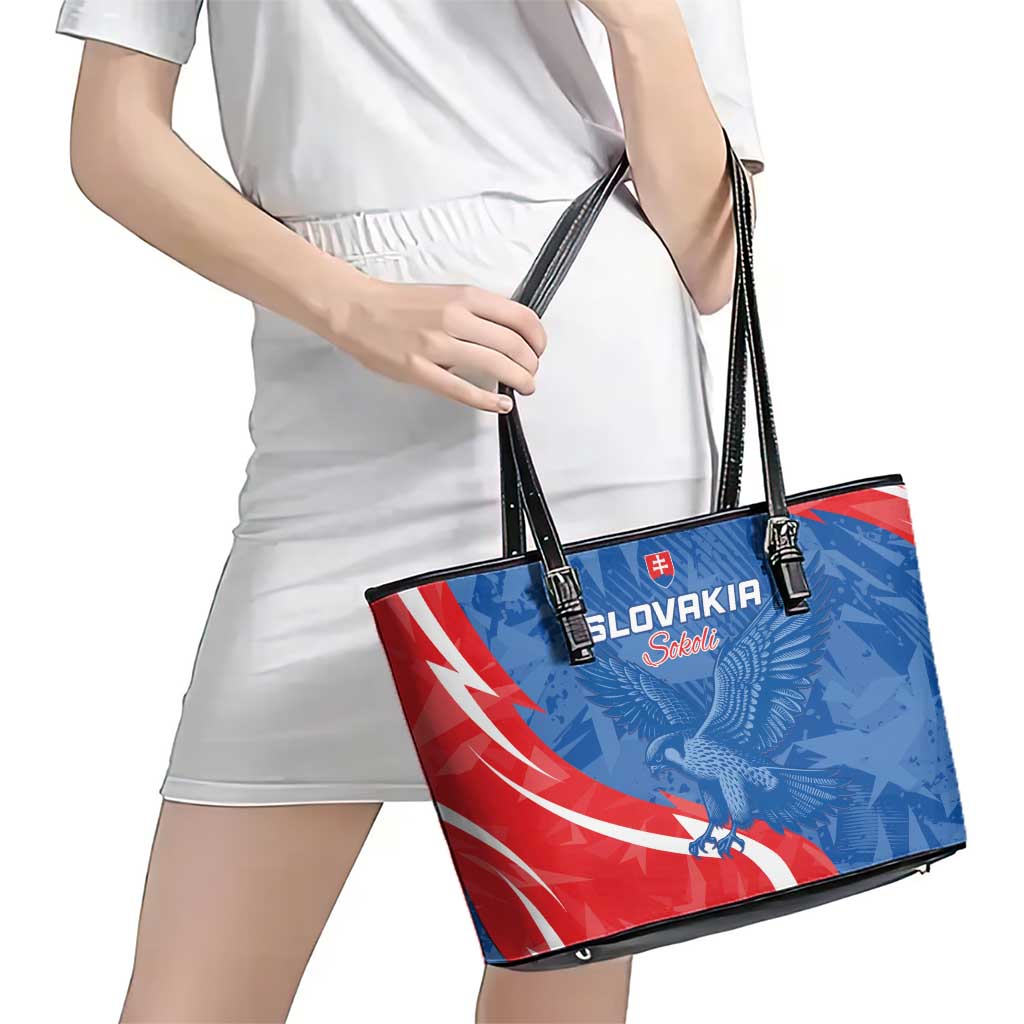 Slovakia Football Leather Tote Bag Come On Sokoli - Wonder Print Shop