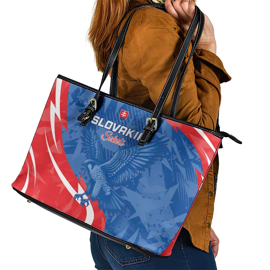 Slovakia Football Leather Tote Bag Come On Sokoli - Wonder Print Shop