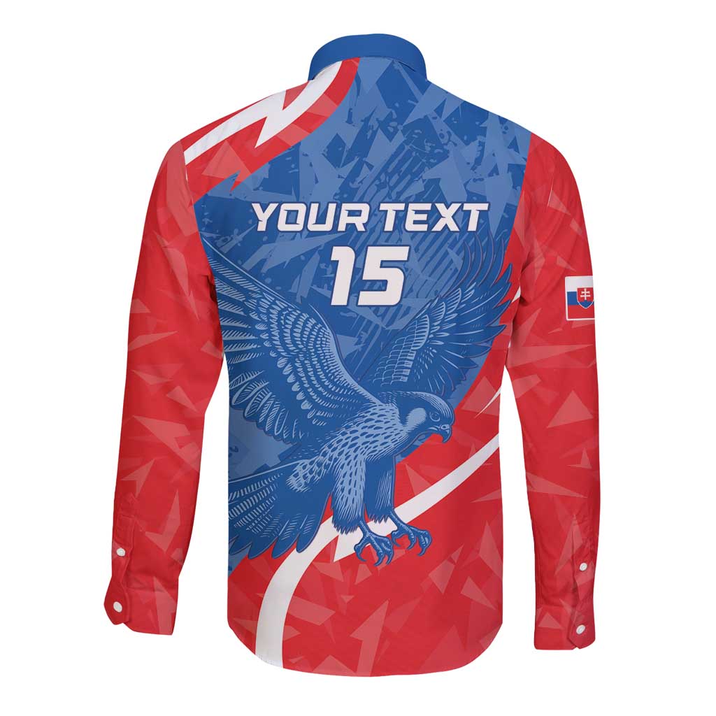 Custom Slovakia Football Long Sleeve Button Shirt Come On Sokoli - Wonder Print Shop