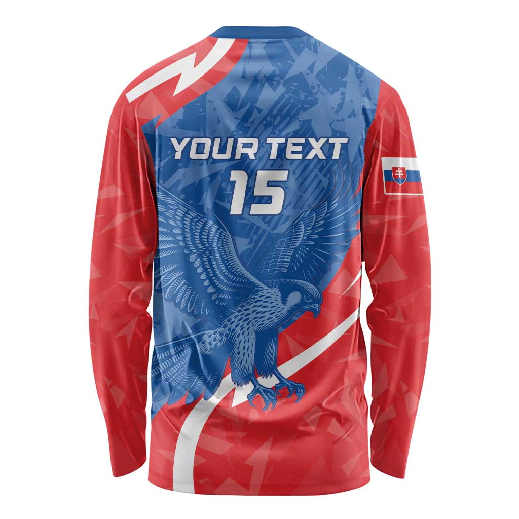 Custom Slovakia Football Long Sleeve Shirt Come On Sokoli - Wonder Print Shop