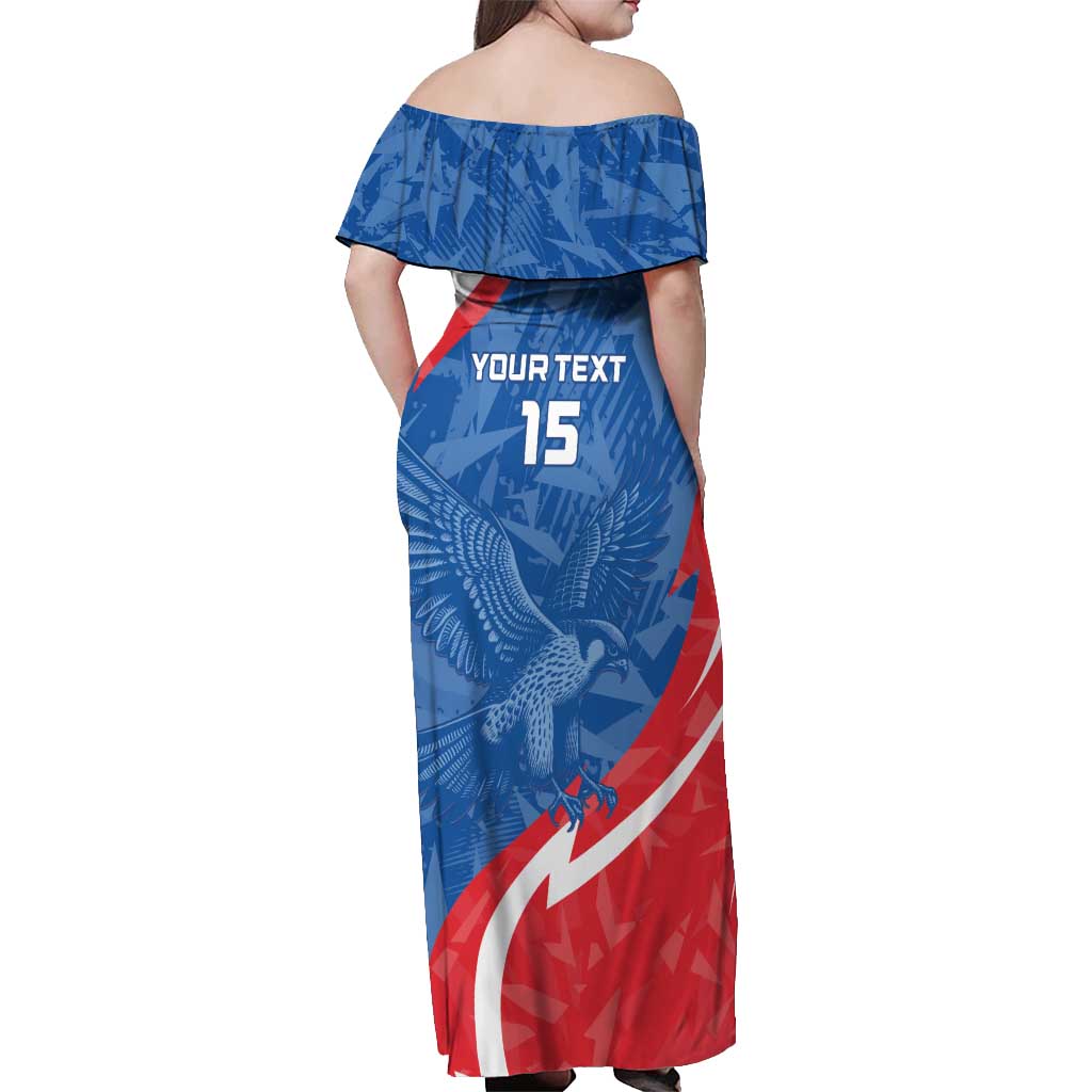 Custom Slovakia Football Off Shoulder Maxi Dress Come On Sokoli - Wonder Print Shop