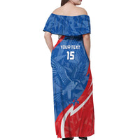 Custom Slovakia Football Off Shoulder Maxi Dress Come On Sokoli - Wonder Print Shop