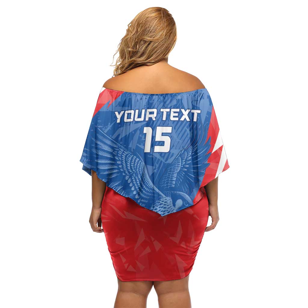 Custom Slovakia Football Off Shoulder Short Dress Come On Sokoli - Wonder Print Shop