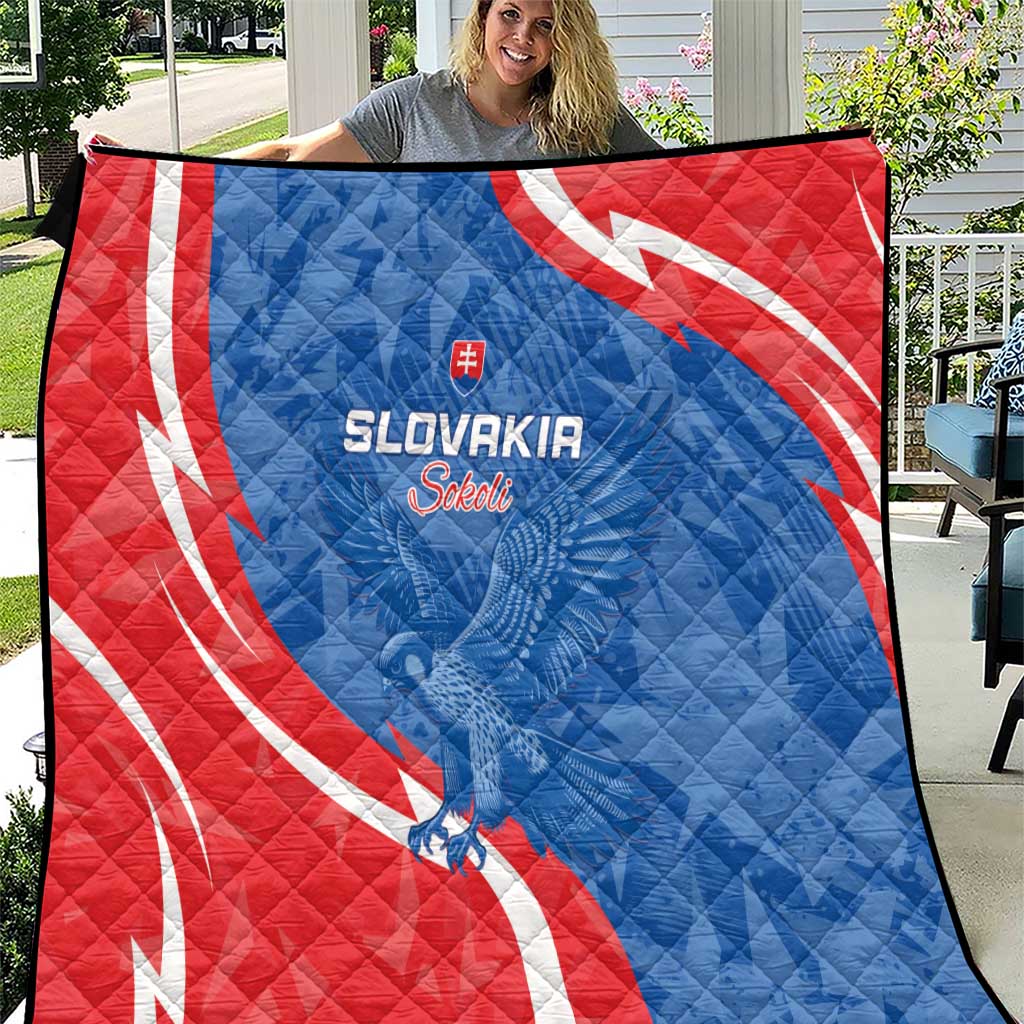 Slovakia Football Quilt Come On Sokoli - Wonder Print Shop