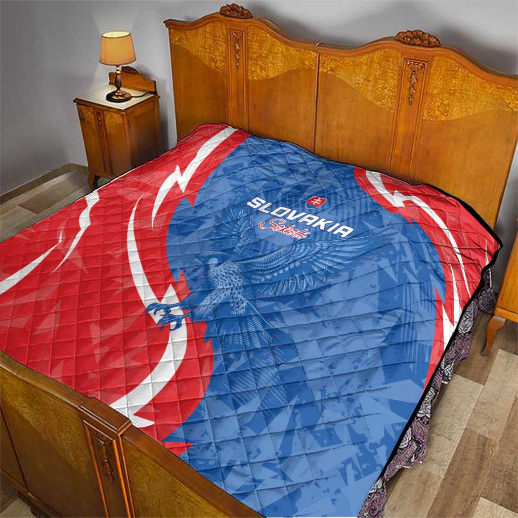 Slovakia Football Quilt Come On Sokoli - Wonder Print Shop