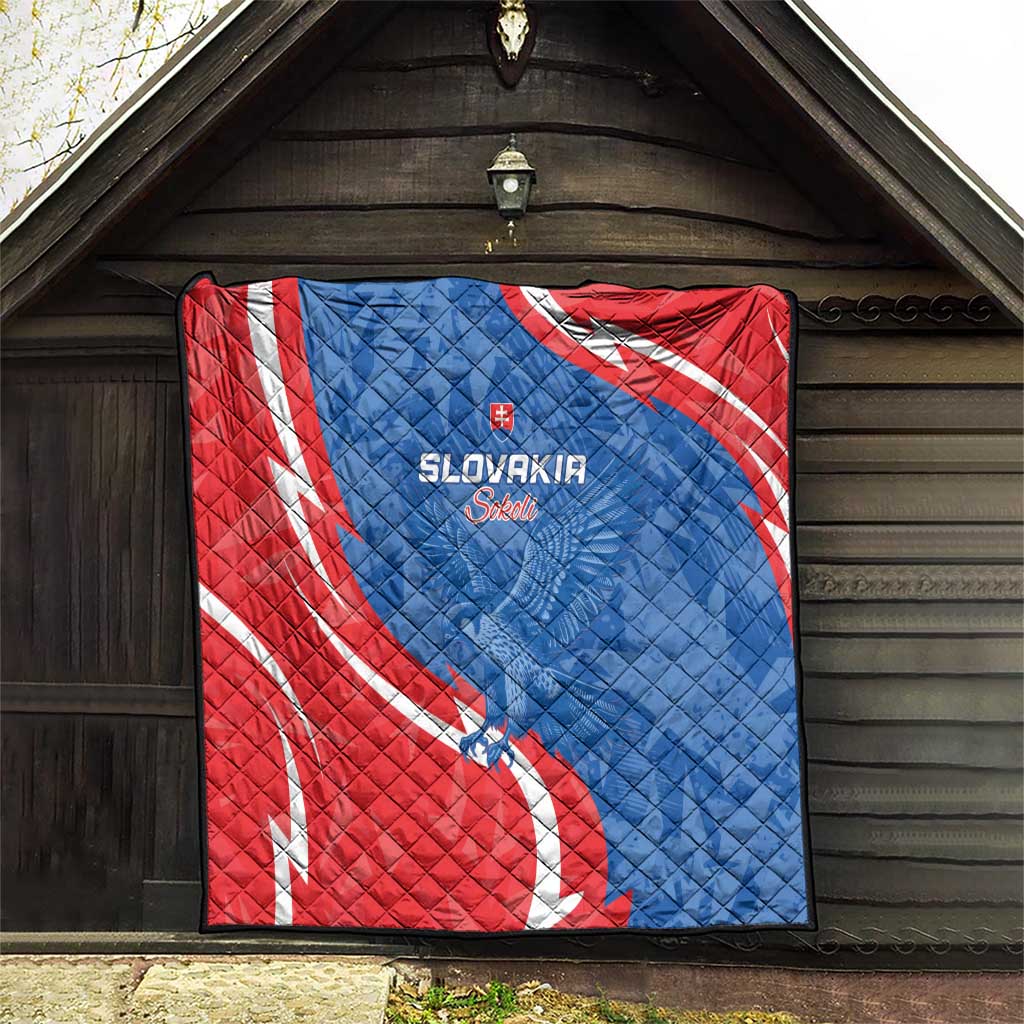 Slovakia Football Quilt Come On Sokoli - Wonder Print Shop