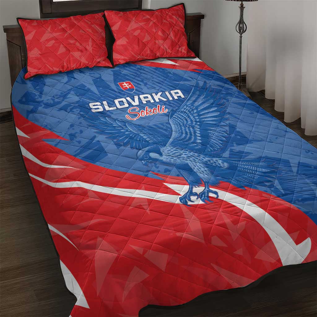 Slovakia Football Quilt Bed Set Come On Sokoli - Wonder Print Shop