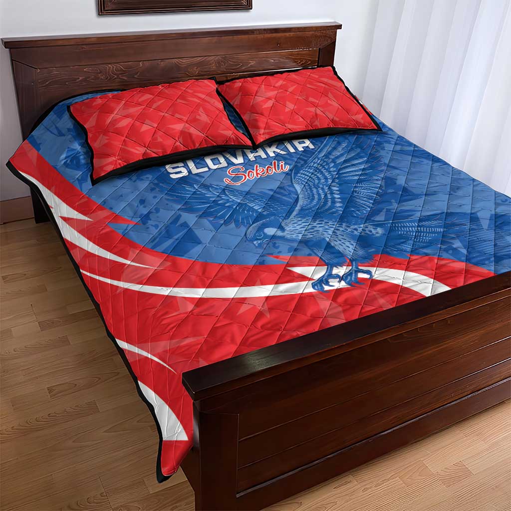 Slovakia Football Quilt Bed Set Come On Sokoli - Wonder Print Shop