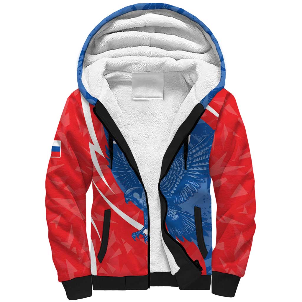 Custom Slovakia Football Sherpa Hoodie Come On Sokoli - Wonder Print Shop