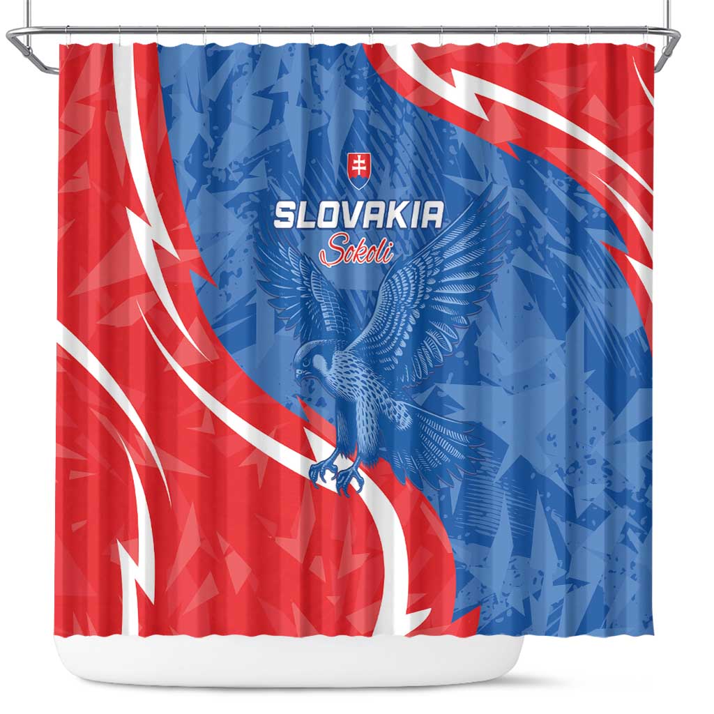 Slovakia Football Shower Curtain Come On Sokoli - Wonder Print Shop