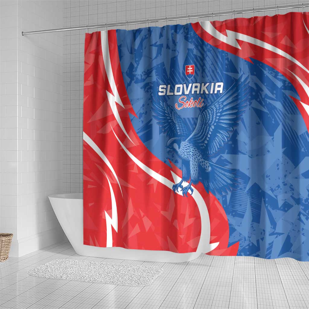 Slovakia Football Shower Curtain Come On Sokoli - Wonder Print Shop