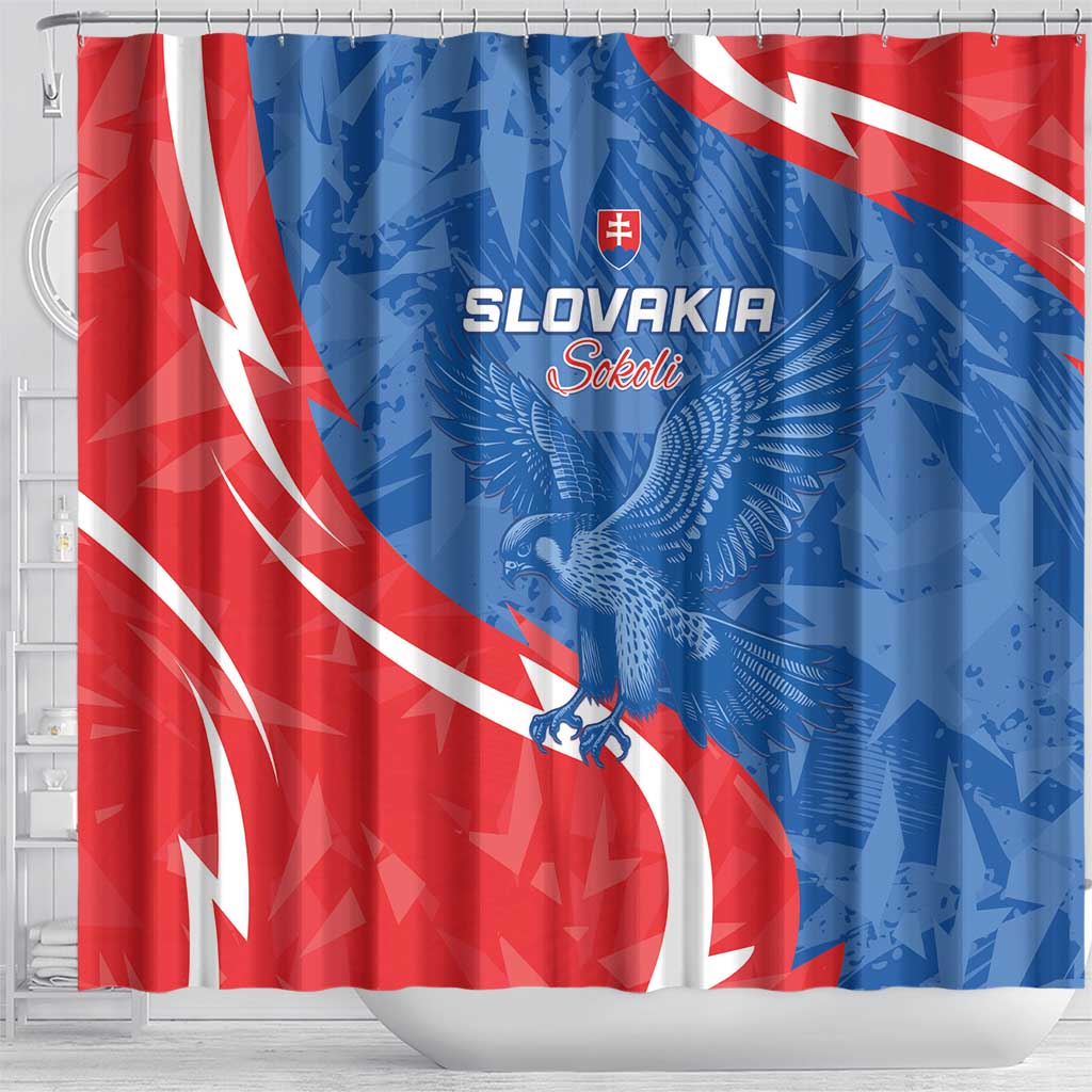 Slovakia Football Shower Curtain Come On Sokoli - Wonder Print Shop