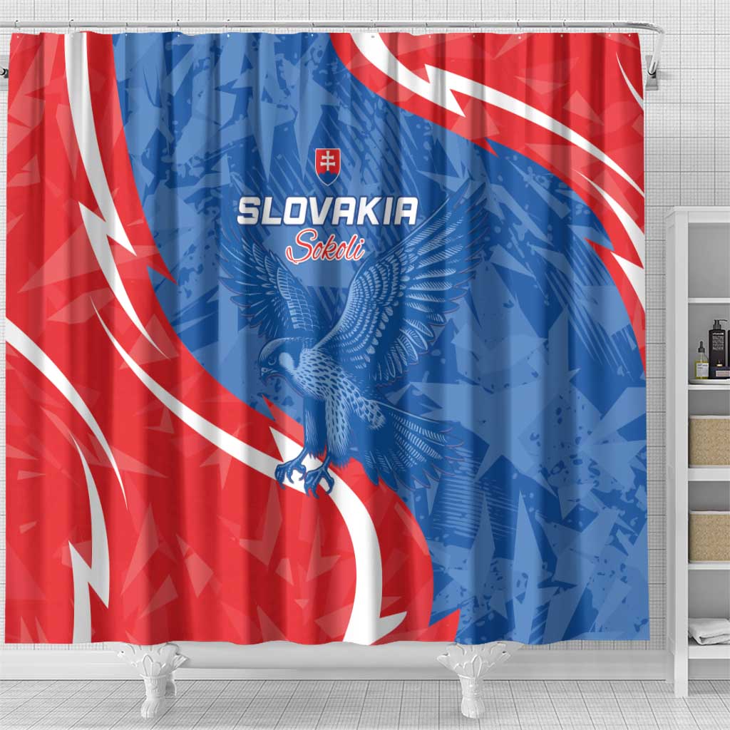 Slovakia Football Shower Curtain Come On Sokoli - Wonder Print Shop