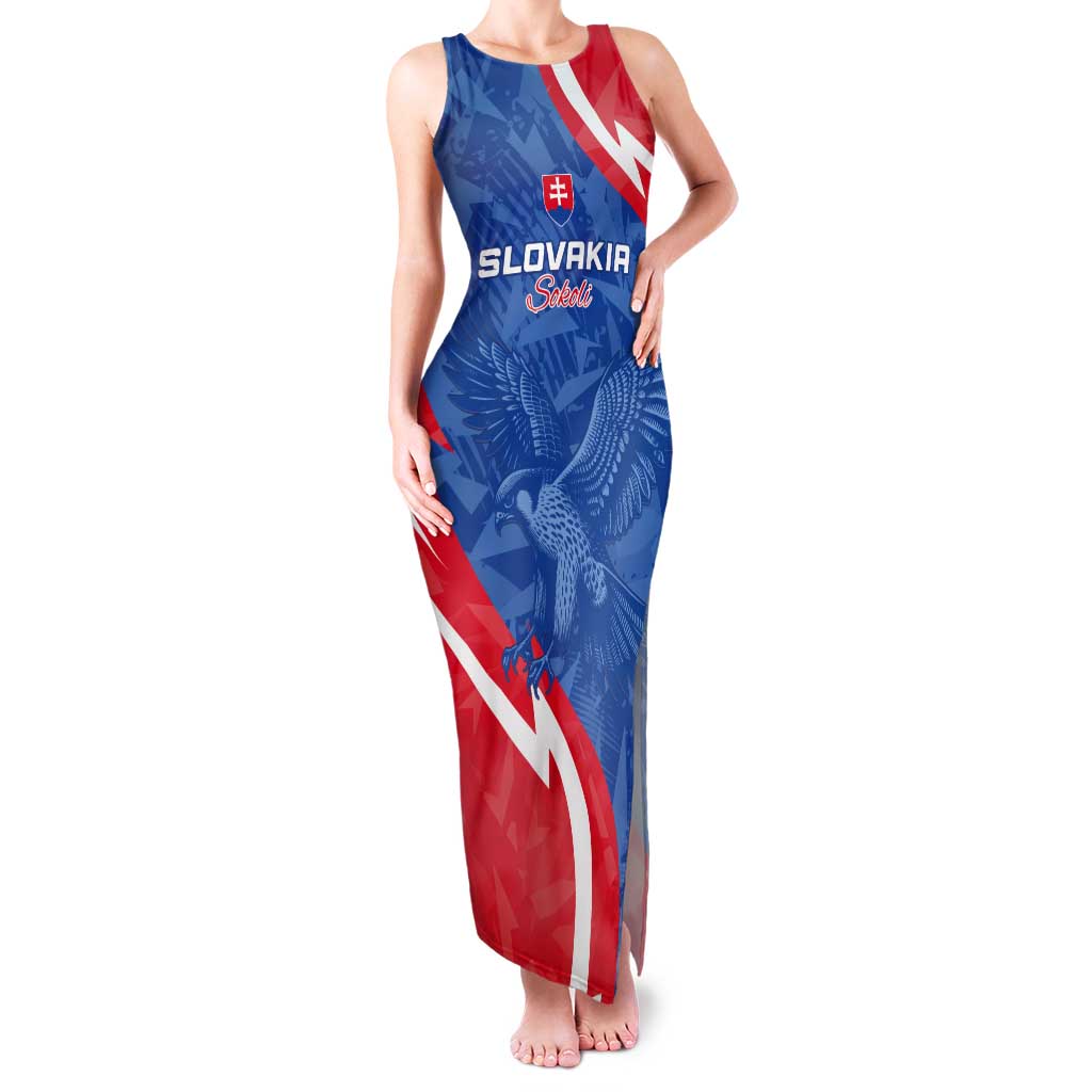 Custom Slovakia Football Tank Maxi Dress Come On Sokoli - Wonder Print Shop
