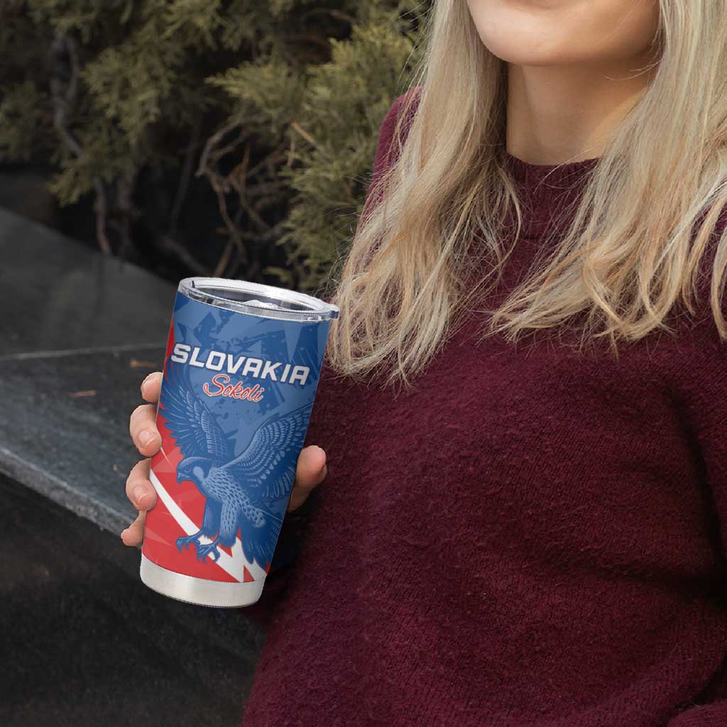 Custom Slovakia Football Tumbler Cup Come On Sokoli - Wonder Print Shop