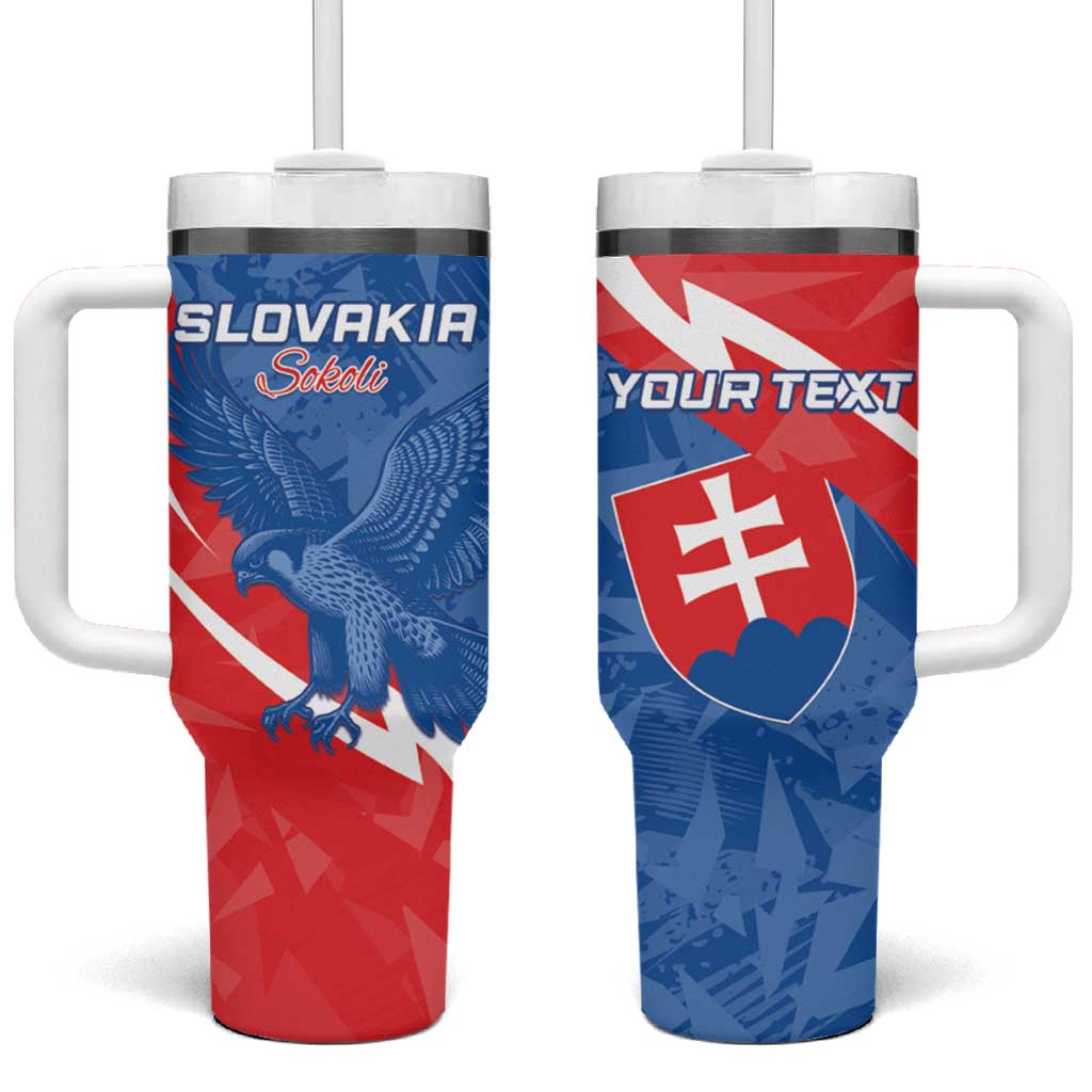 Custom Slovakia Football Tumbler With Handle Come On Sokoli - Wonder Print Shop
