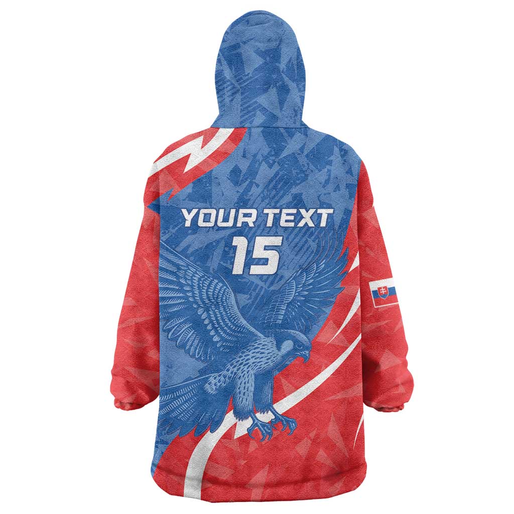 Custom Slovakia Football Wearable Blanket Hoodie Come On Sokoli - Wonder Print Shop