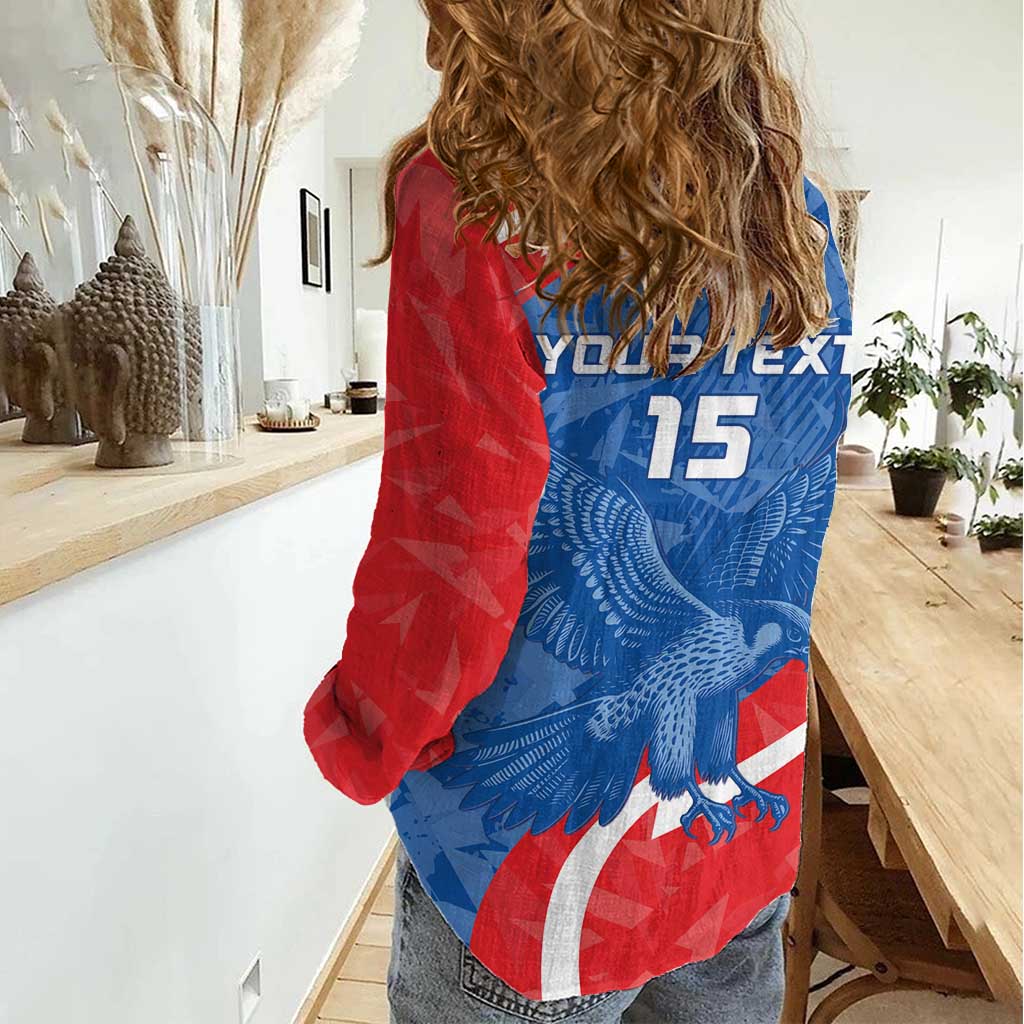 Custom Slovakia Football Women Casual Shirt Come On Sokoli - Wonder Print Shop