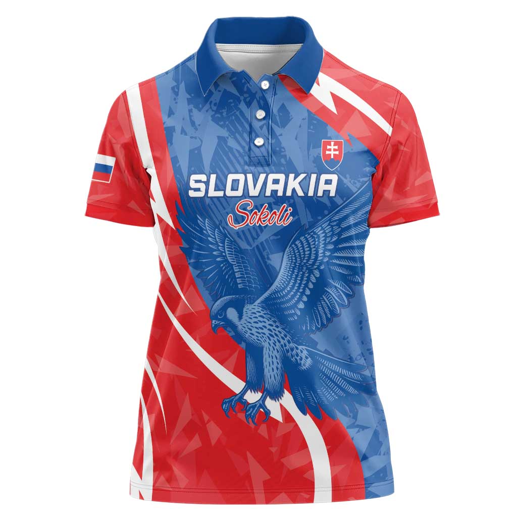 Custom Slovakia Football Women Polo Shirt Come On Sokoli - Wonder Print Shop