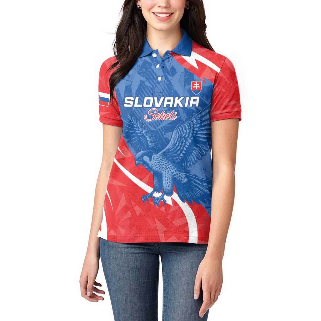 Custom Slovakia Football Women Polo Shirt Come On Sokoli - Wonder Print Shop