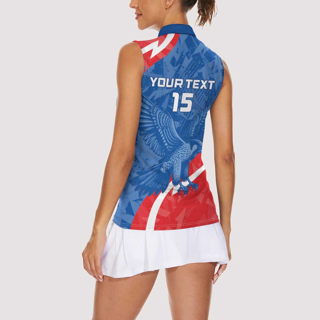 Custom Slovakia Football Women Sleeveless Polo Shirt Come On Sokoli - Wonder Print Shop