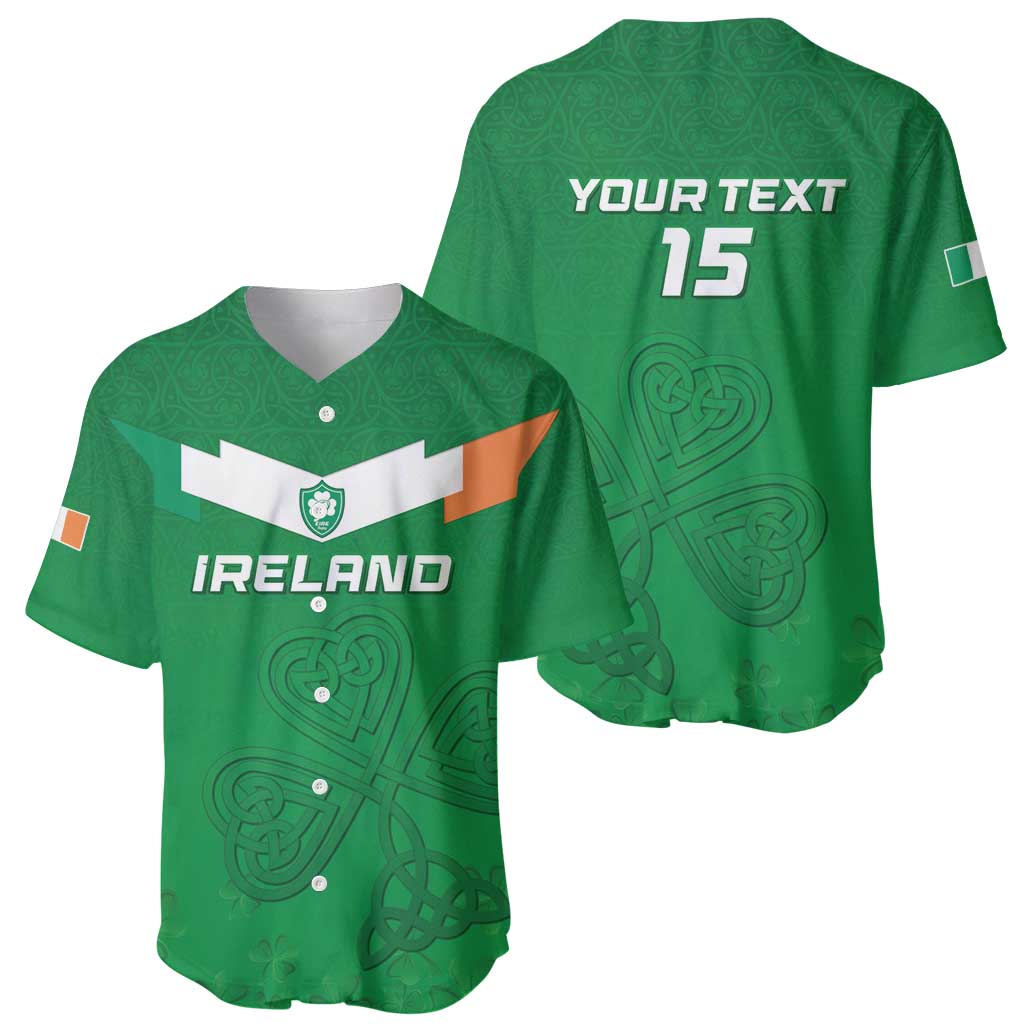 Ireland Rugby Custom Baseball Jersey Celtics Shamrock - Wonder Print Shop