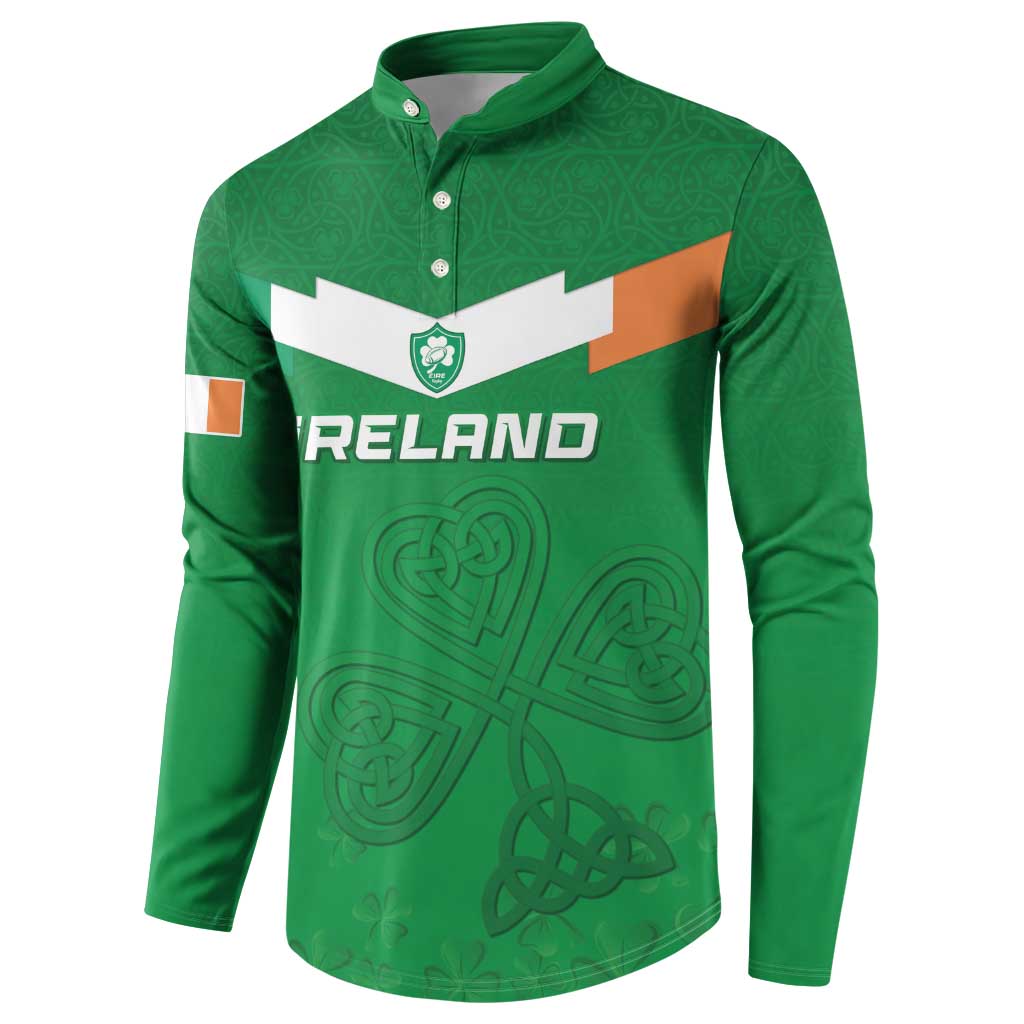 Ireland Rugby Custom Button Sweatshirt Celtics Shamrock - Wonder Print Shop