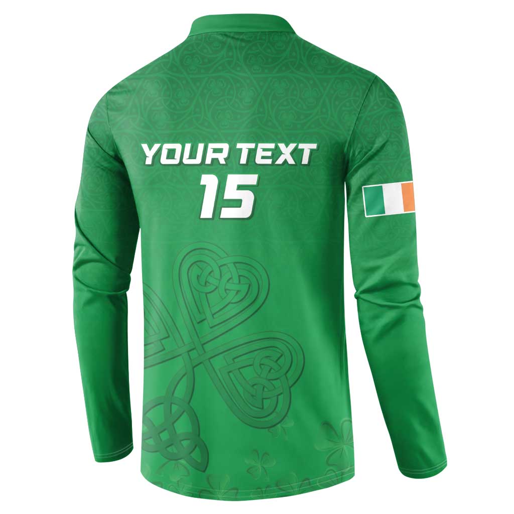 Ireland Rugby Custom Button Sweatshirt Celtics Shamrock - Wonder Print Shop