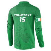 Ireland Rugby Custom Button Sweatshirt Celtics Shamrock - Wonder Print Shop