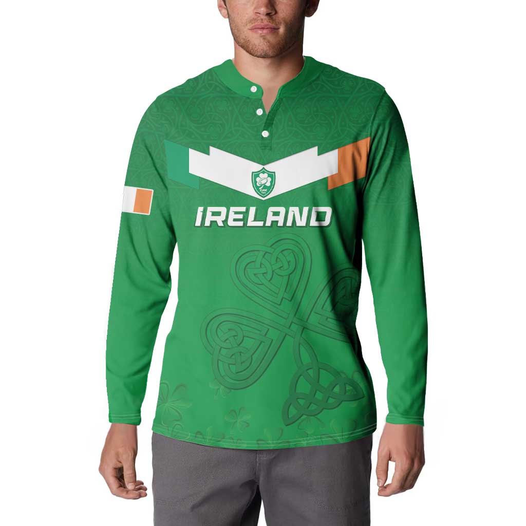 Ireland Rugby Custom Button Sweatshirt Celtics Shamrock - Wonder Print Shop