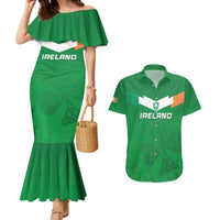 Ireland Rugby Custom Couples Matching Mermaid Dress and Hawaiian Shirt Celtics Shamrock - Wonder Print Shop