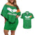 Ireland Rugby Custom Couples Matching Off Shoulder Short Dress and Hawaiian Shirt Celtics Shamrock - Wonder Print Shop